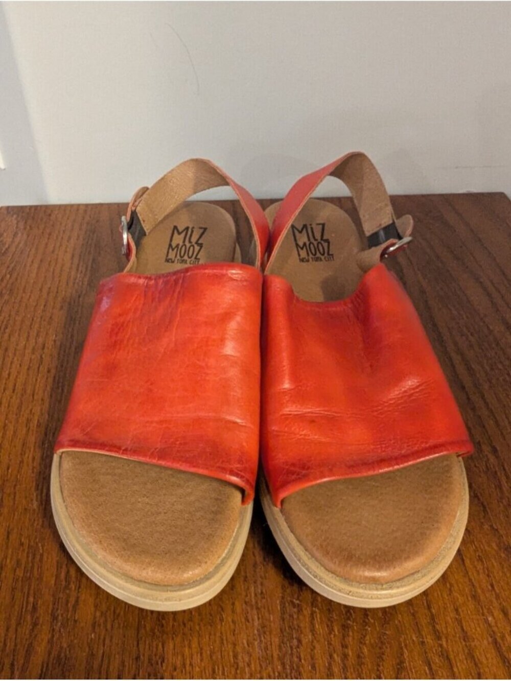 Miz Mooz Cornwall Womens Coral Leather Hook & Loop Strap Sandals Sz 38 US 7 - Picture 7 of 12
